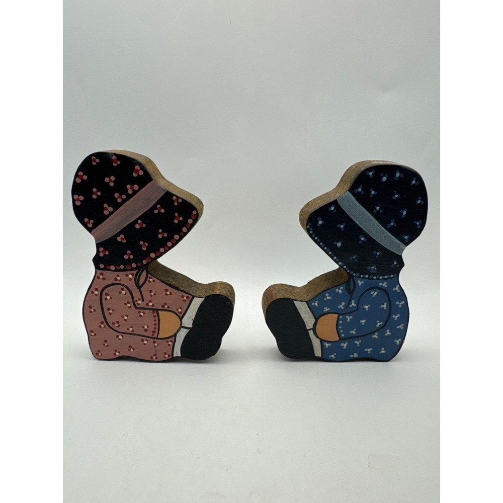 Hand Painted Wood Shelf Sitters‎ Country Girls Folk Art Cottage Core